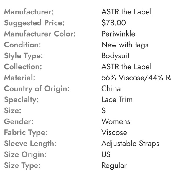 𝗡𝗪𝗧 ASTR THE LABEL periwinkle lilac eyelash lotus lace thong bodysuit M or S new - Picture 11 of 11